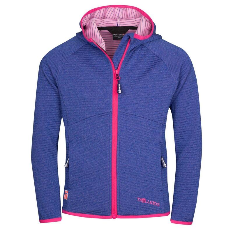 Mädchen Fleece Jacke Sogndal Marineblau/Magenta