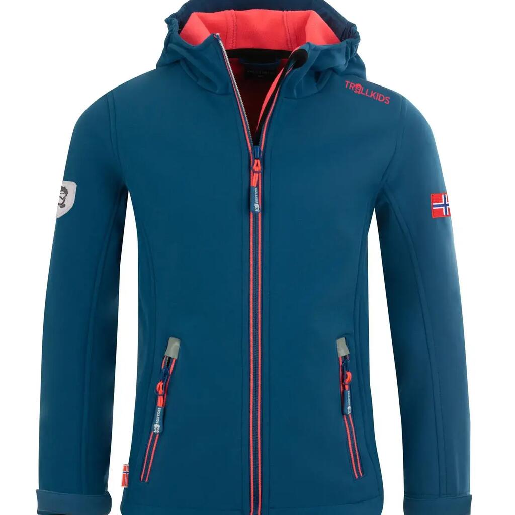 Trollfjord Coral Girls' Softshell Jacket—Windproof & Water-Repellent