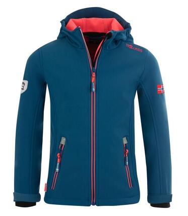 Filles Veste Softshell Filles Trollfjord Coupe-vent Imperméable bleu-vert/violet