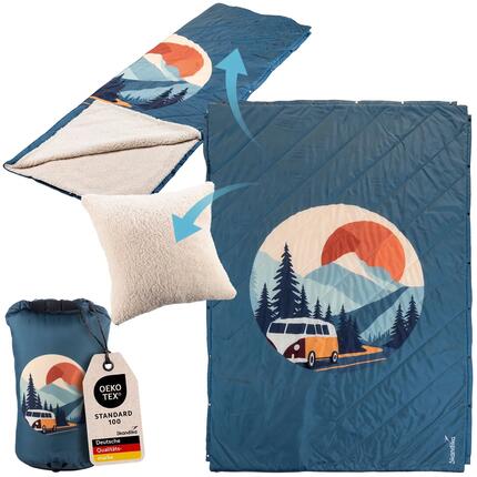 Gebraucht - Campingdecke Liva - 4-in-1 Outdoor Decke - Schlafsack - Kissen