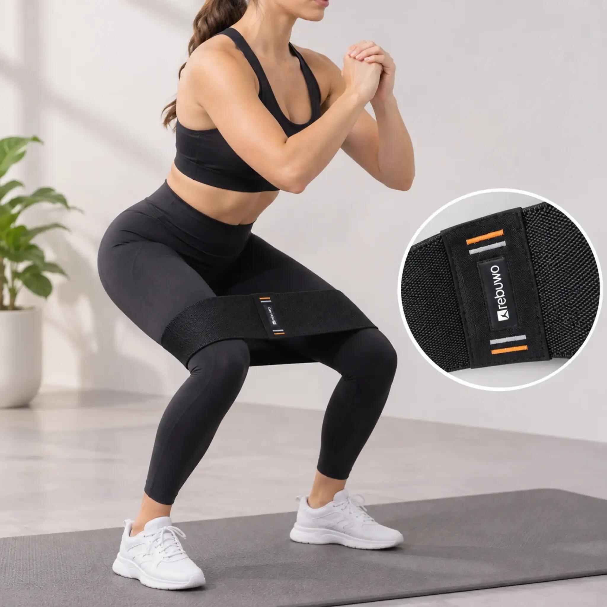 Pro Squat Kalça Egzersiz Kumaş Direnç Bandı 35 cm – Siyah 3/3