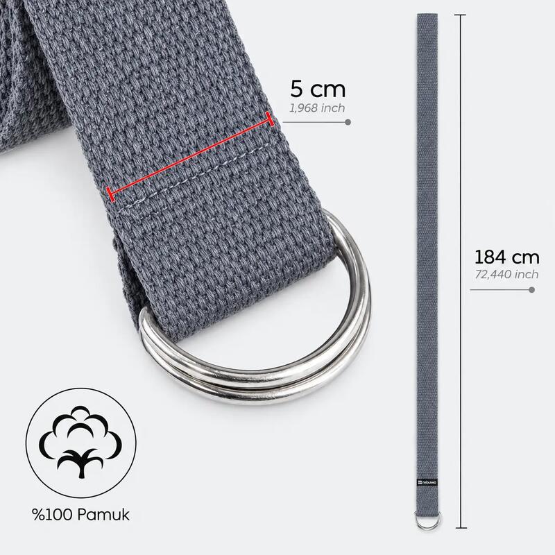 Yoga ve Pilates Kemeri 184 cm - Gri