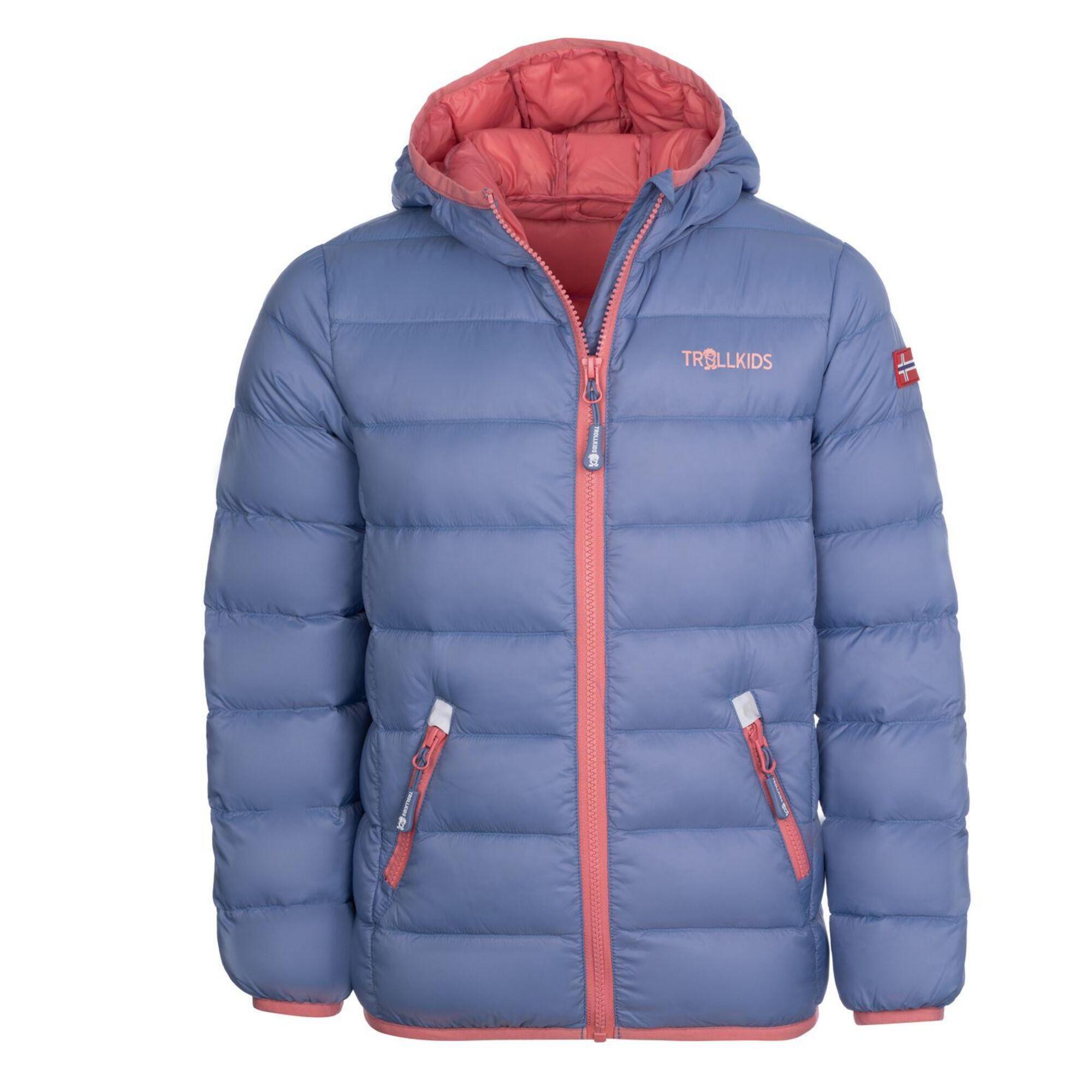 Dovrefjell children's down jacket blue/antique pink