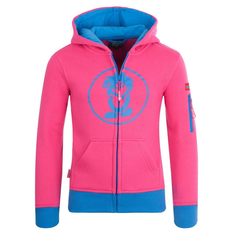 Kinder Hoodie Pullover Sortland Himbeere/Blau