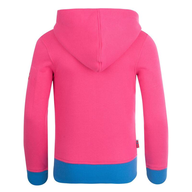 Sweat à capuche enfant Sortland framboise/bleu