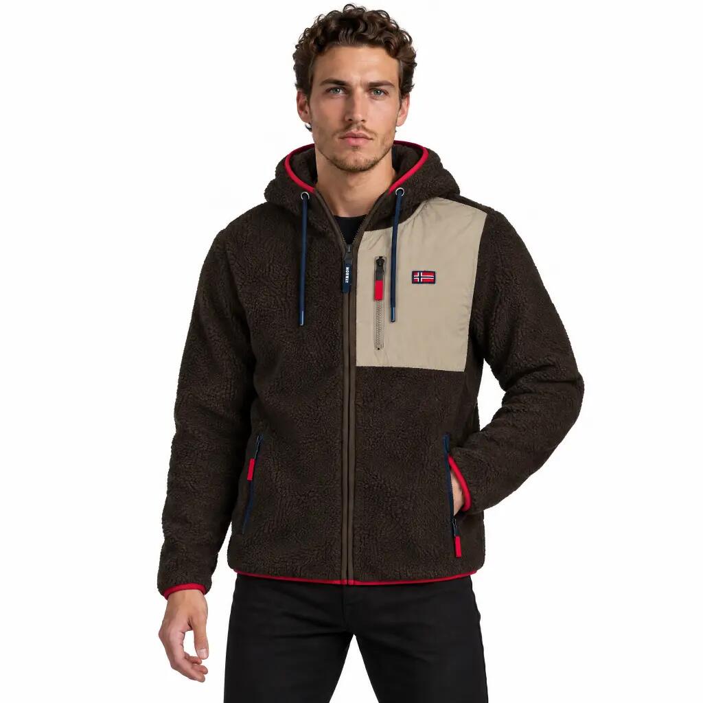 Geacă de drumeție Norway Sherpa fleece cu fermoar pentru bărbați