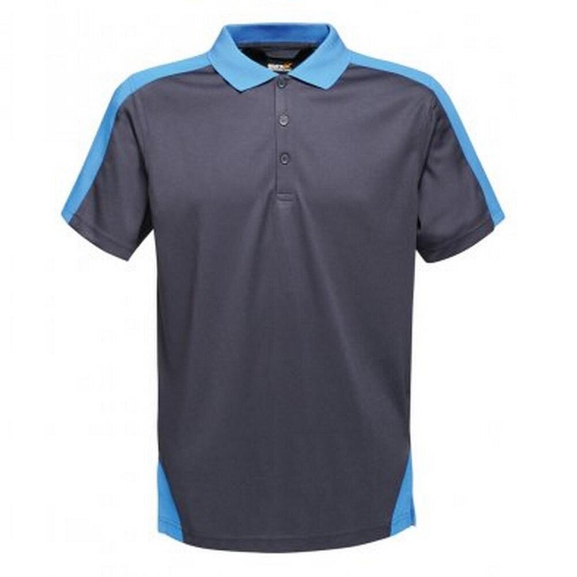 REGATTA Contrast Coolweave Pique Polo Shirt (Navy/New Royal)