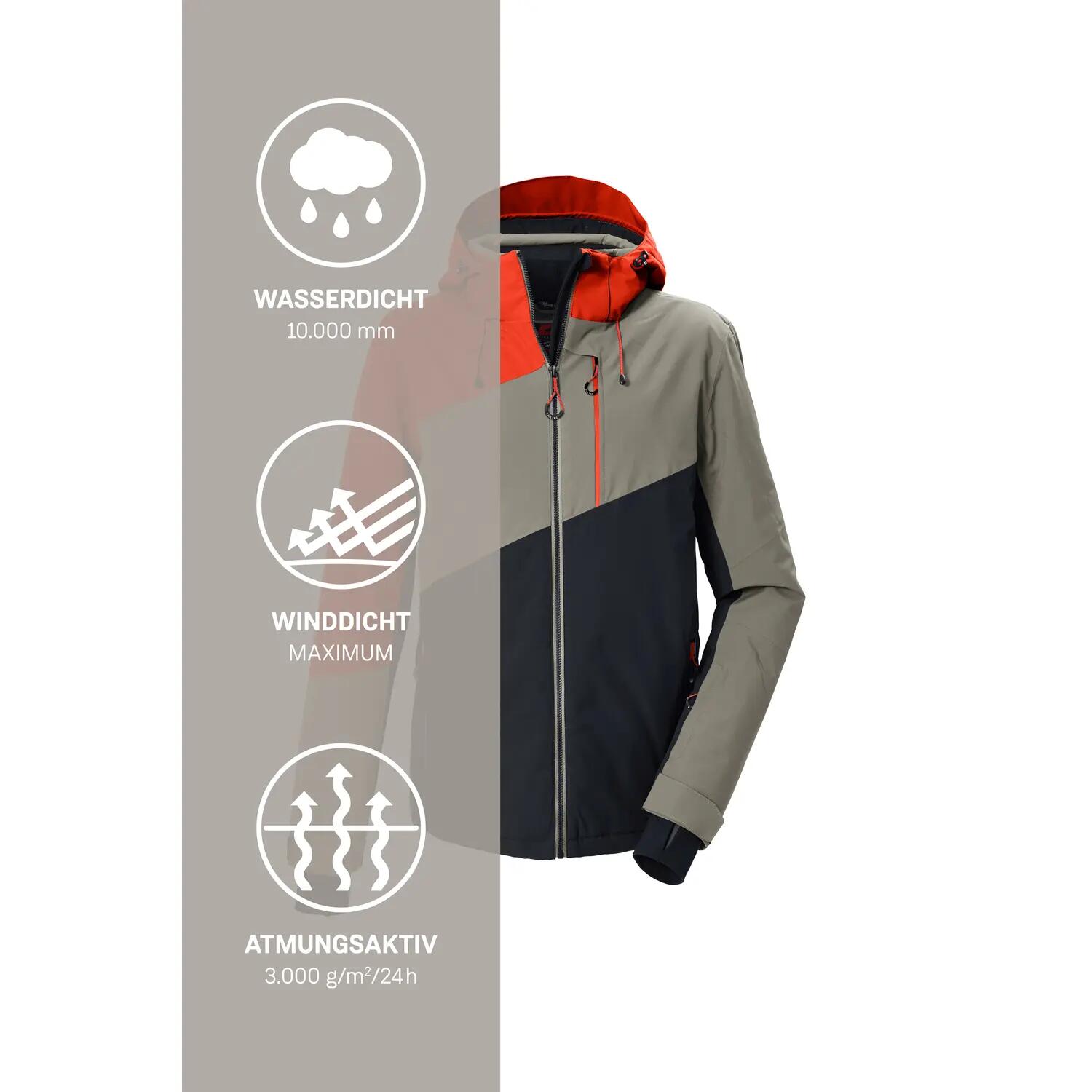 Killtec KSW 89 Ski Jas Heren - Oranje/Grijs/Zwart 6/11