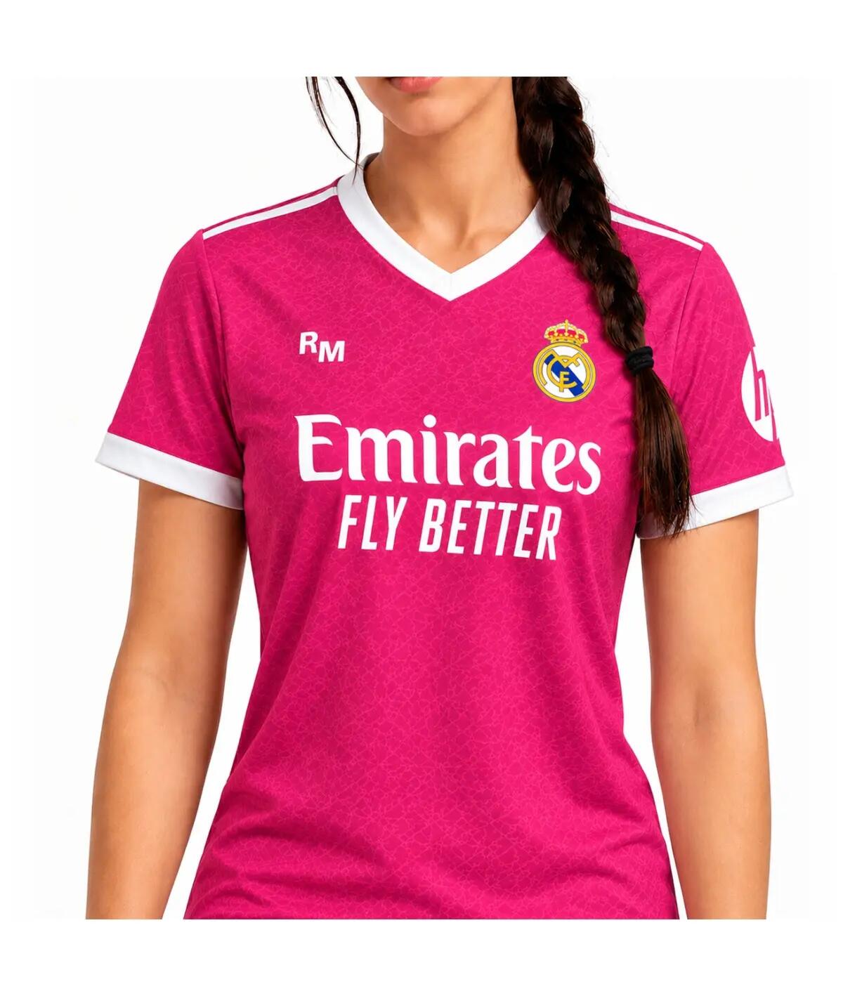 Camiseta Adulto  Réplica Oficial 3ª Equipación rosa Real Madrid Sin Dorsal 4/9