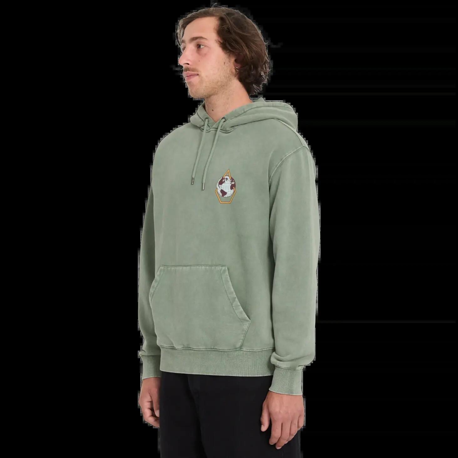 Sudadera con capucha Volcom EARTH TRIPPER Verde Brolive 3/8