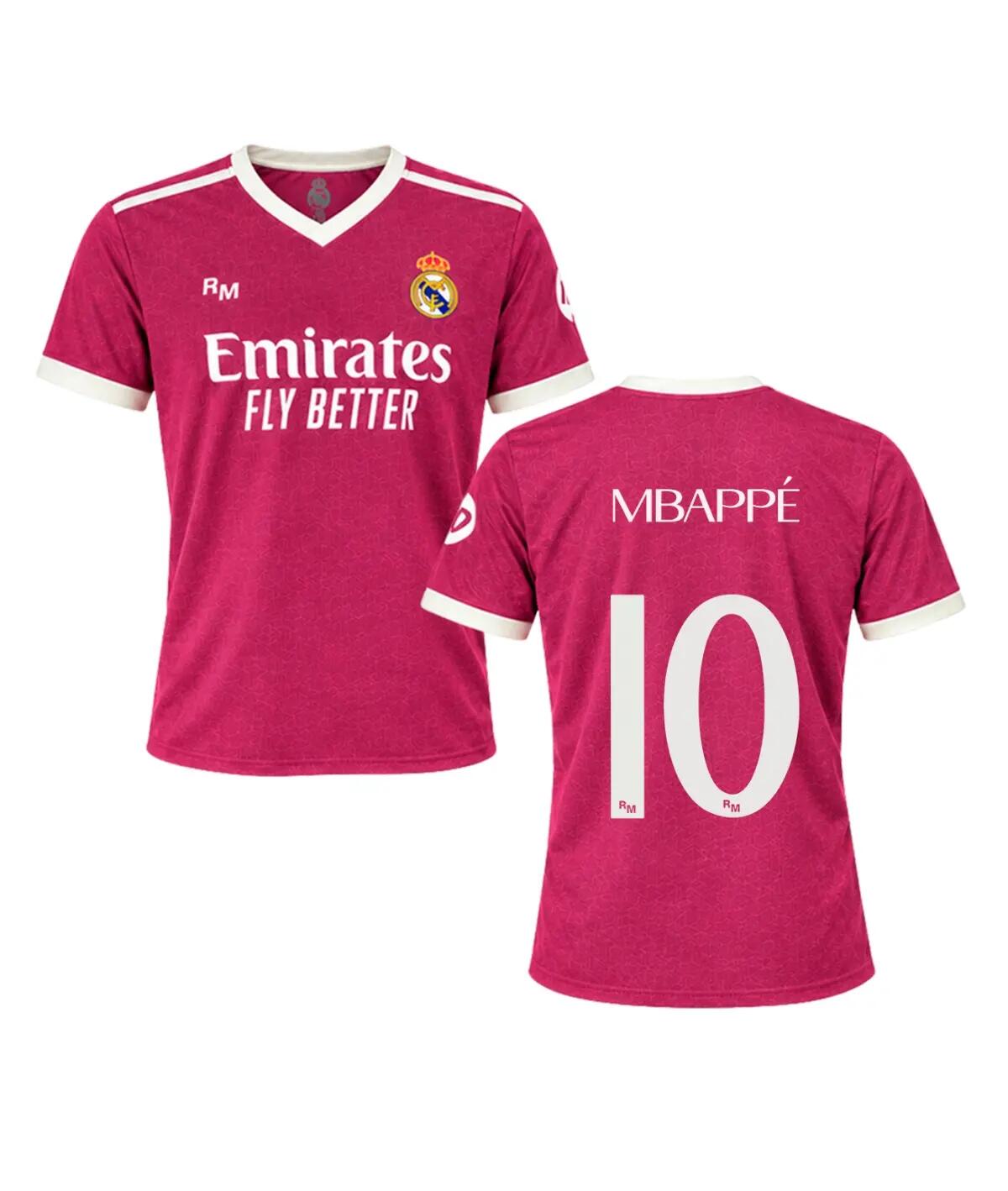Camiseta Adulto  Réplica Oficial 3ª Equipación rosa Real Madrid Mbappé 2/9