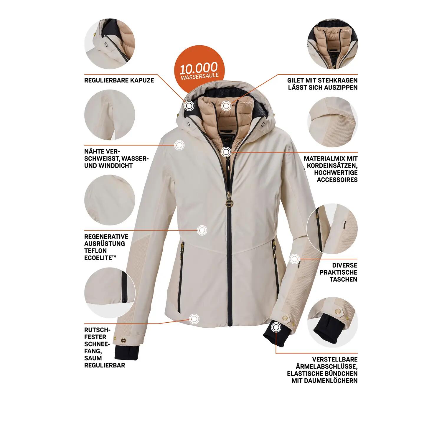 Killtec KSW 135 Ski Jas Dames - Crème/Beige 5/6