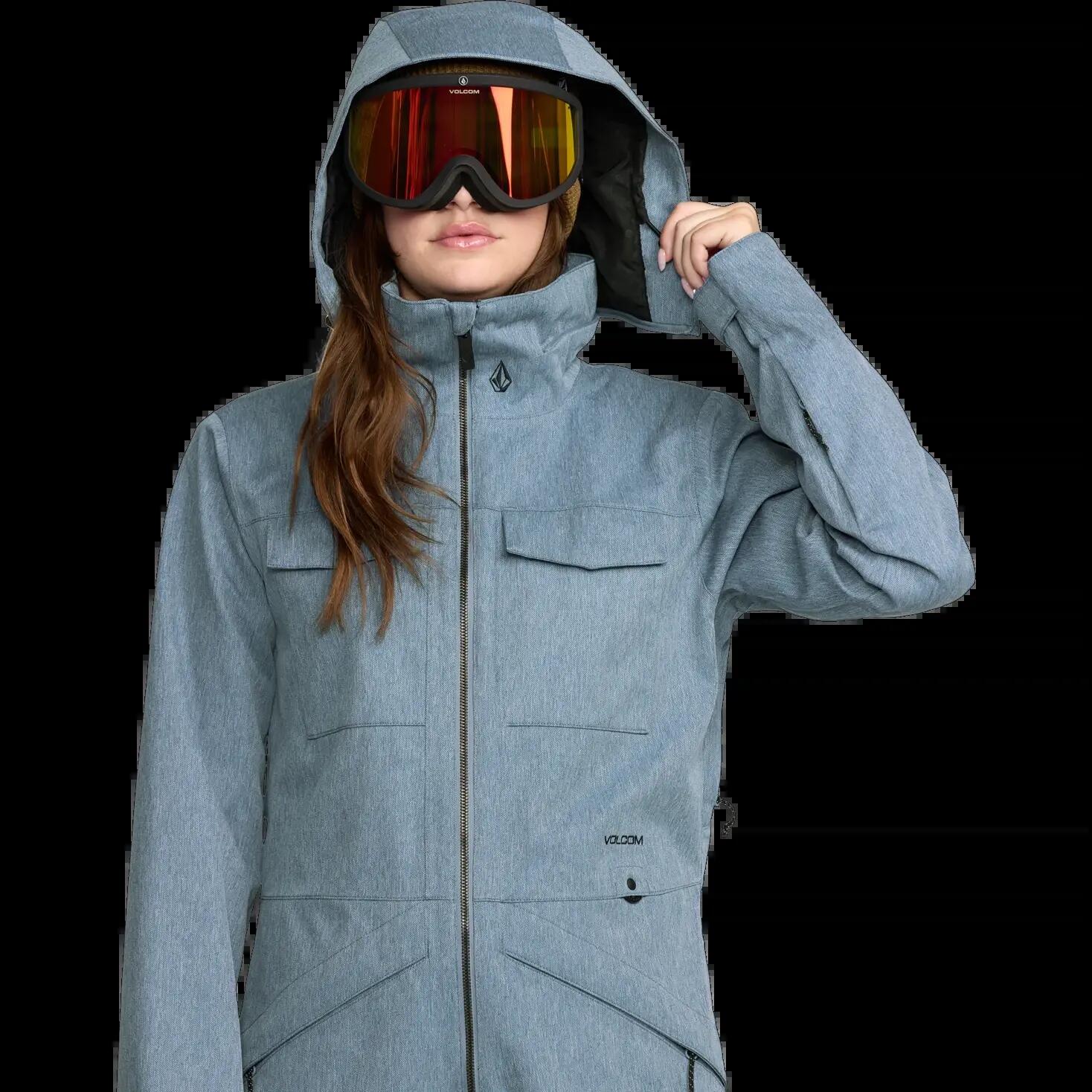Calças de snowboard com capuz Volcom Shiloh Denim Azul 5/8