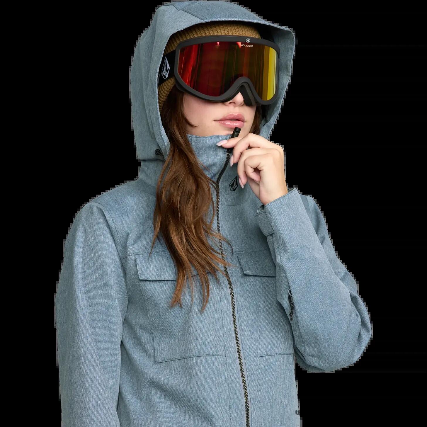 Calças de snowboard com capuz Volcom Shiloh Denim Azul 4/8