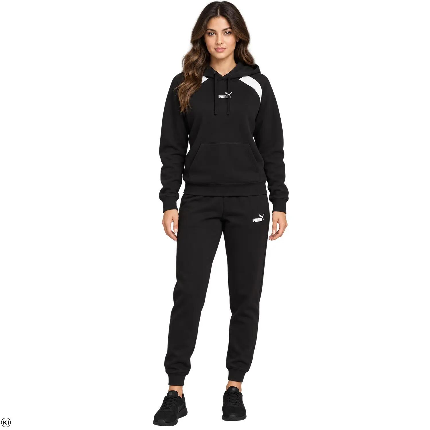Puma - Survêtement Capuche Femme Sweat Fleece, Noir 2/4