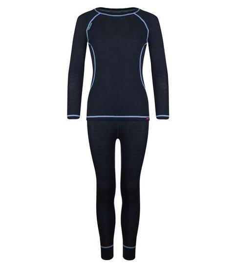 Sous-vêtement enfant Mérinos anthracite / bleu moyen