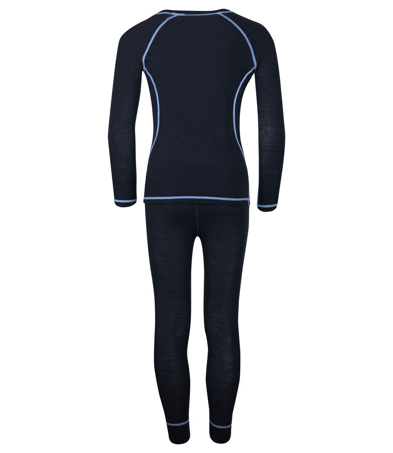 Sous-vêtement enfant Mérinos anthracite / bleu moyen 2/5