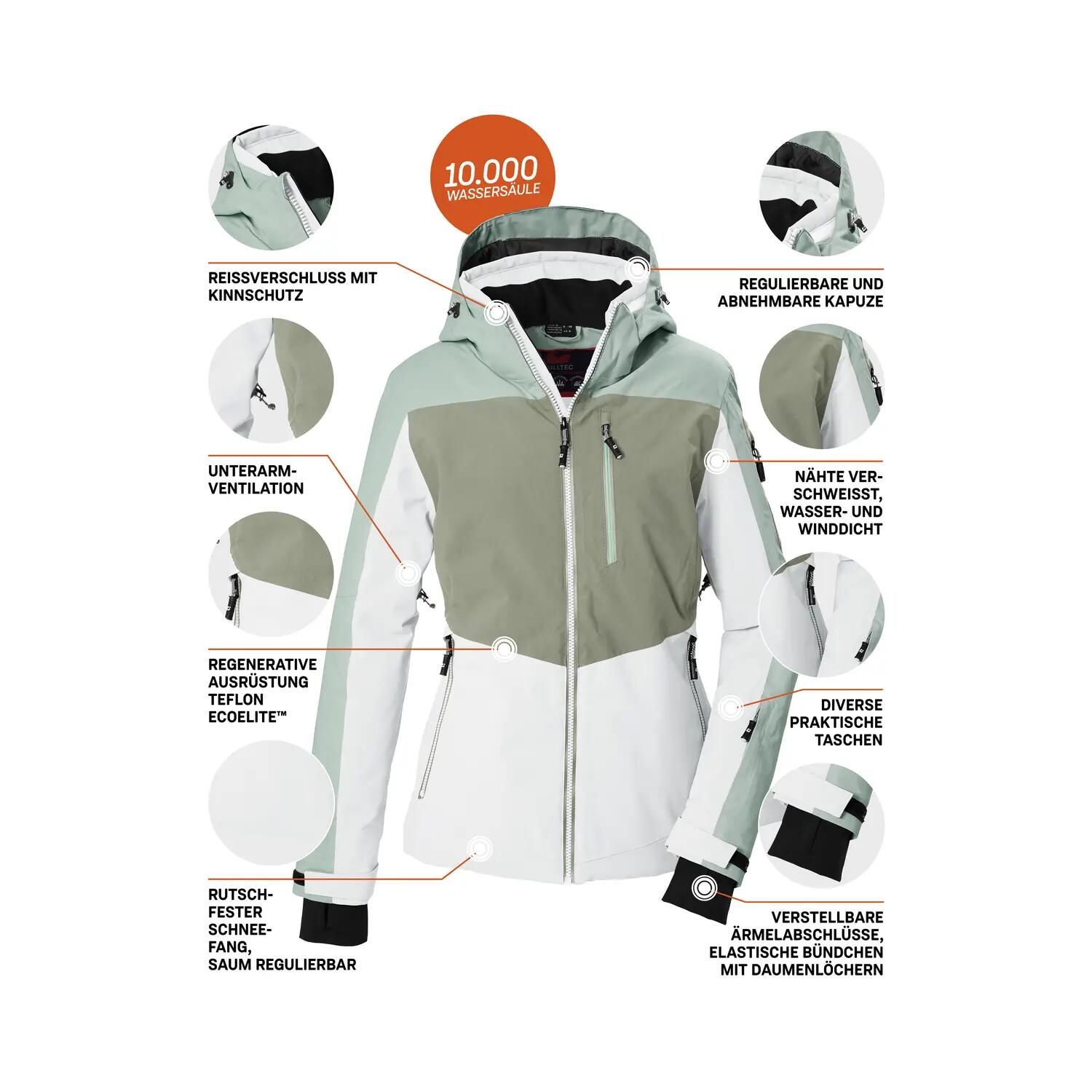 Damen Skijacke Funktionsjacke mit abzippbarer Kapuze 5/7