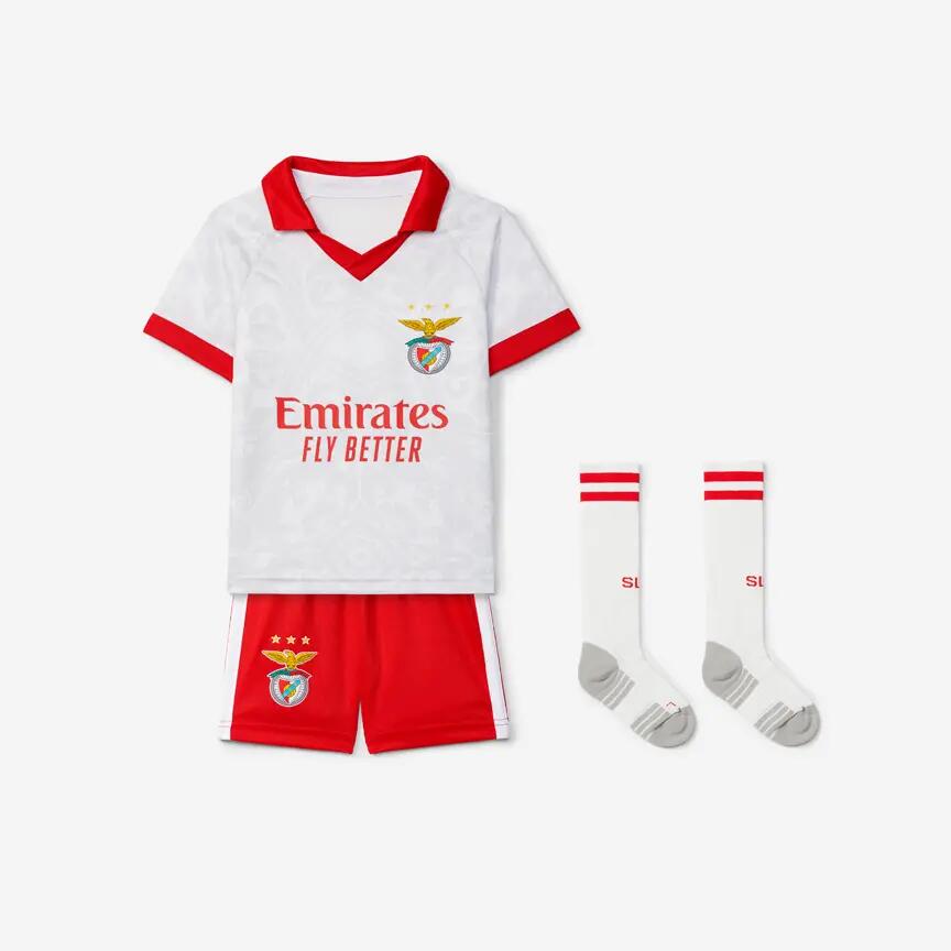 Kinder - Fußball - Auswärtsset - SL Benfica - weiß/rot 1/2