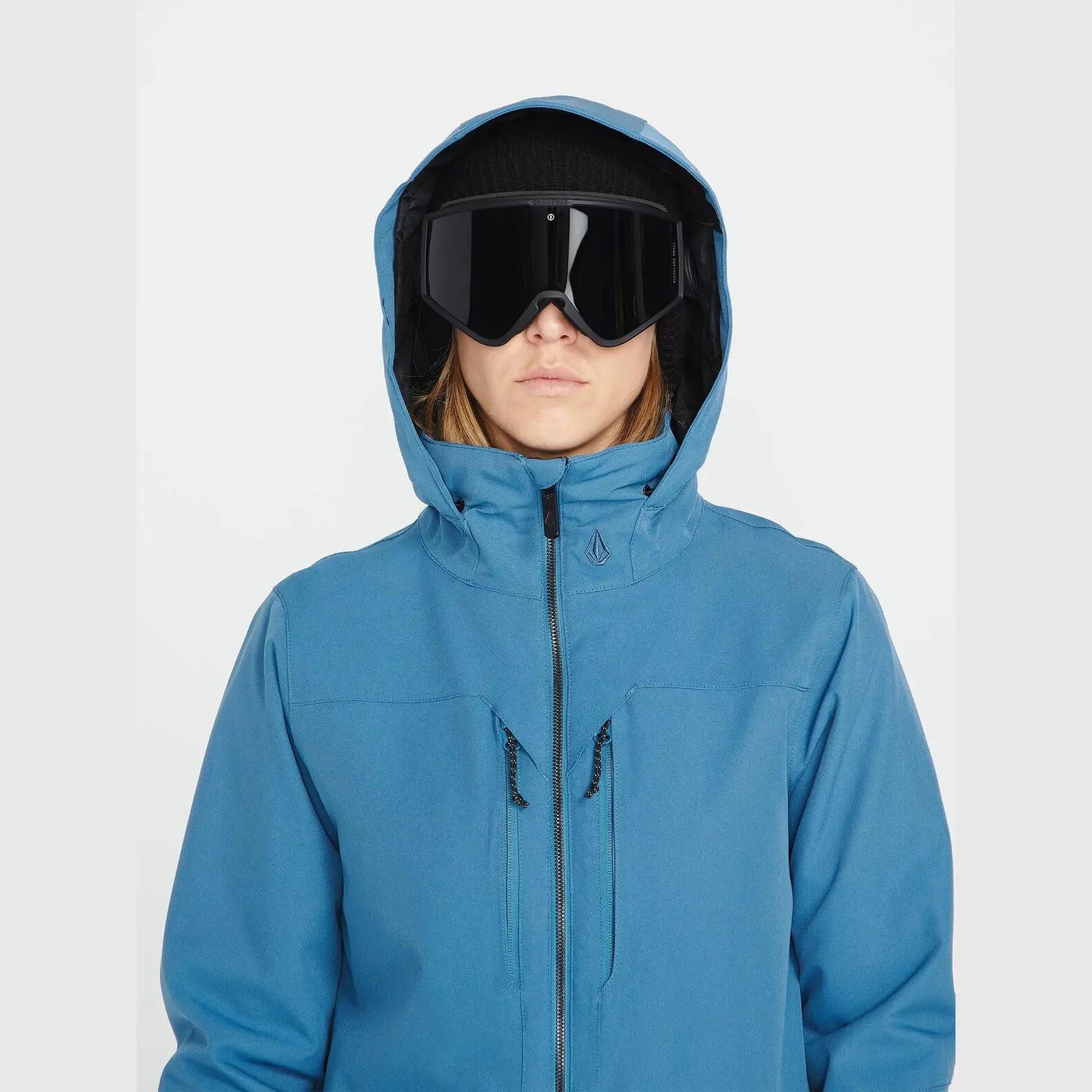 Veste de snowboard à capuche Volcom Shelter 3D Stretch Bleu Pétrole 4/4
