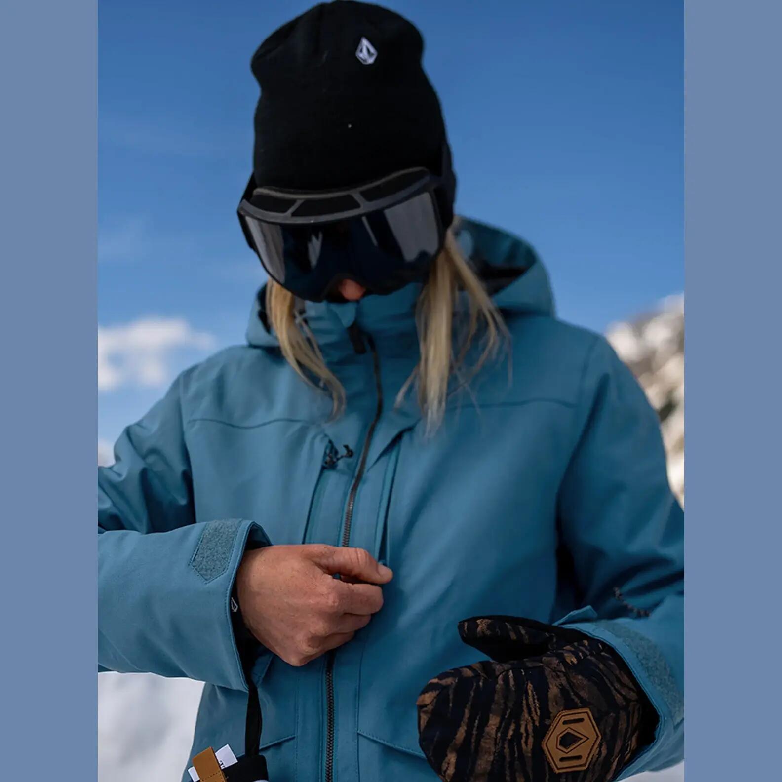 Veste de snowboard à capuche Volcom Shelter 3D Stretch Bleu Pétrole 3/4