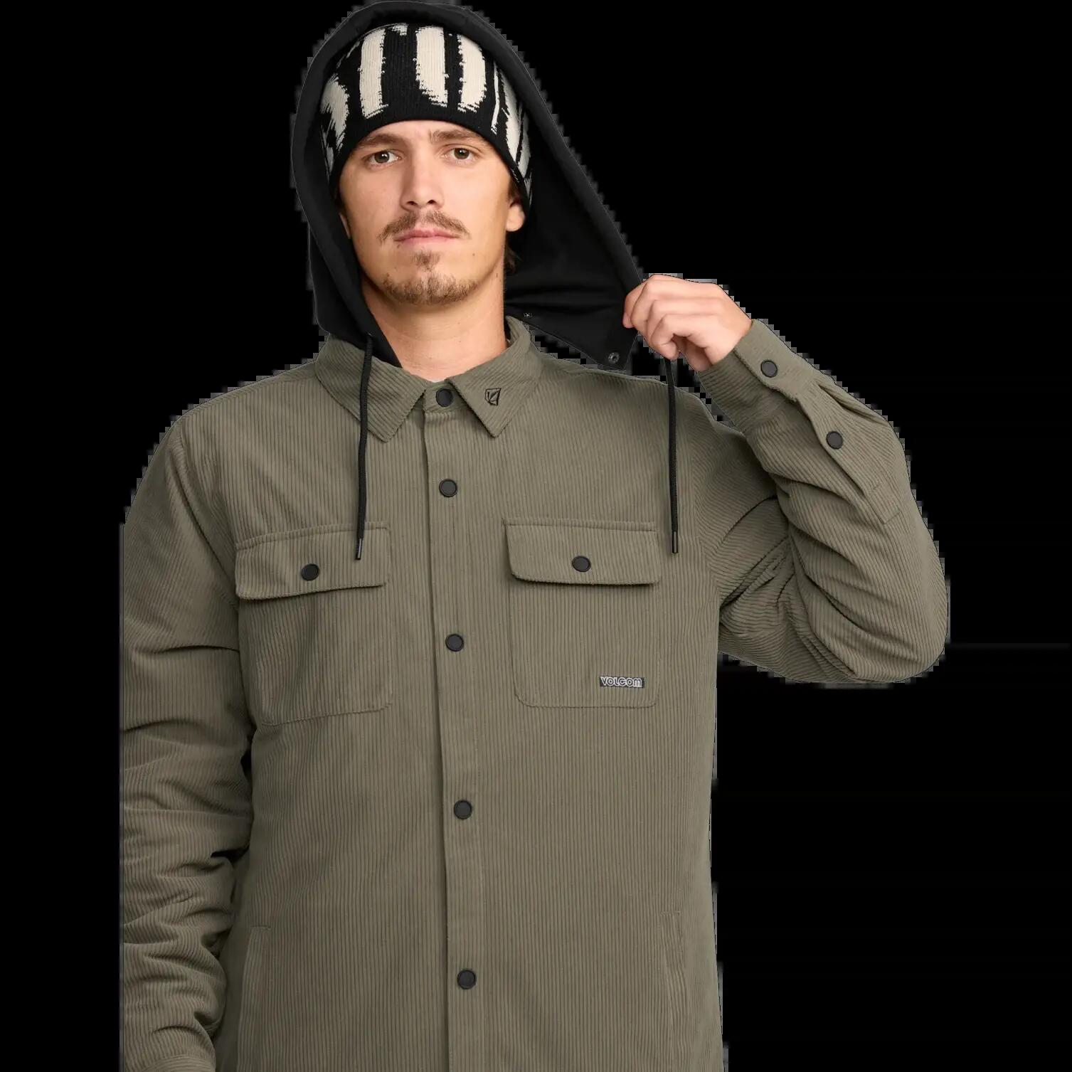 Casaco Volcom KENSON INS FLANNEL com capuz KHAKI GREEN 5/8