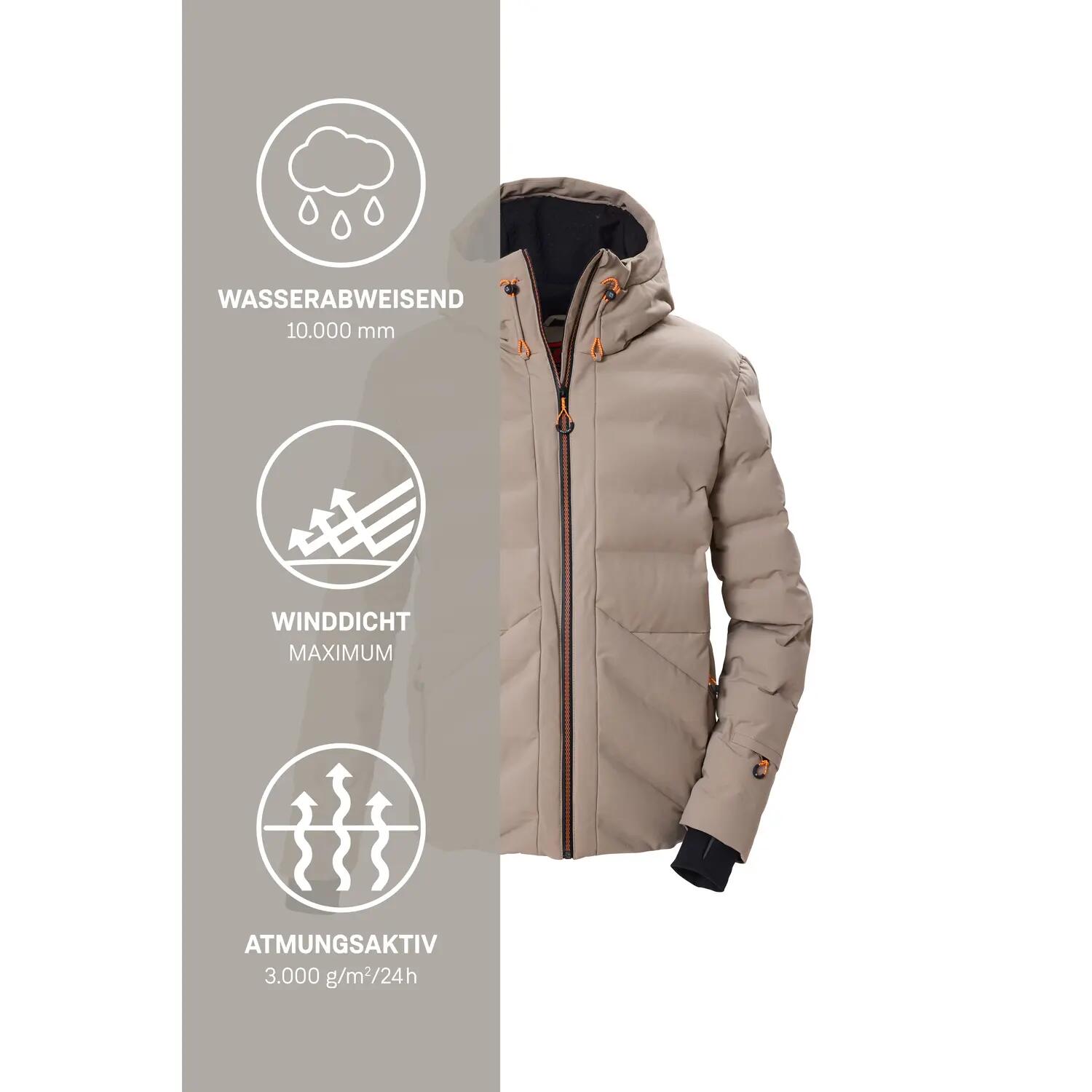 Herren Skijacke Steppjacke mit Kapuze und Schneefang 6/6