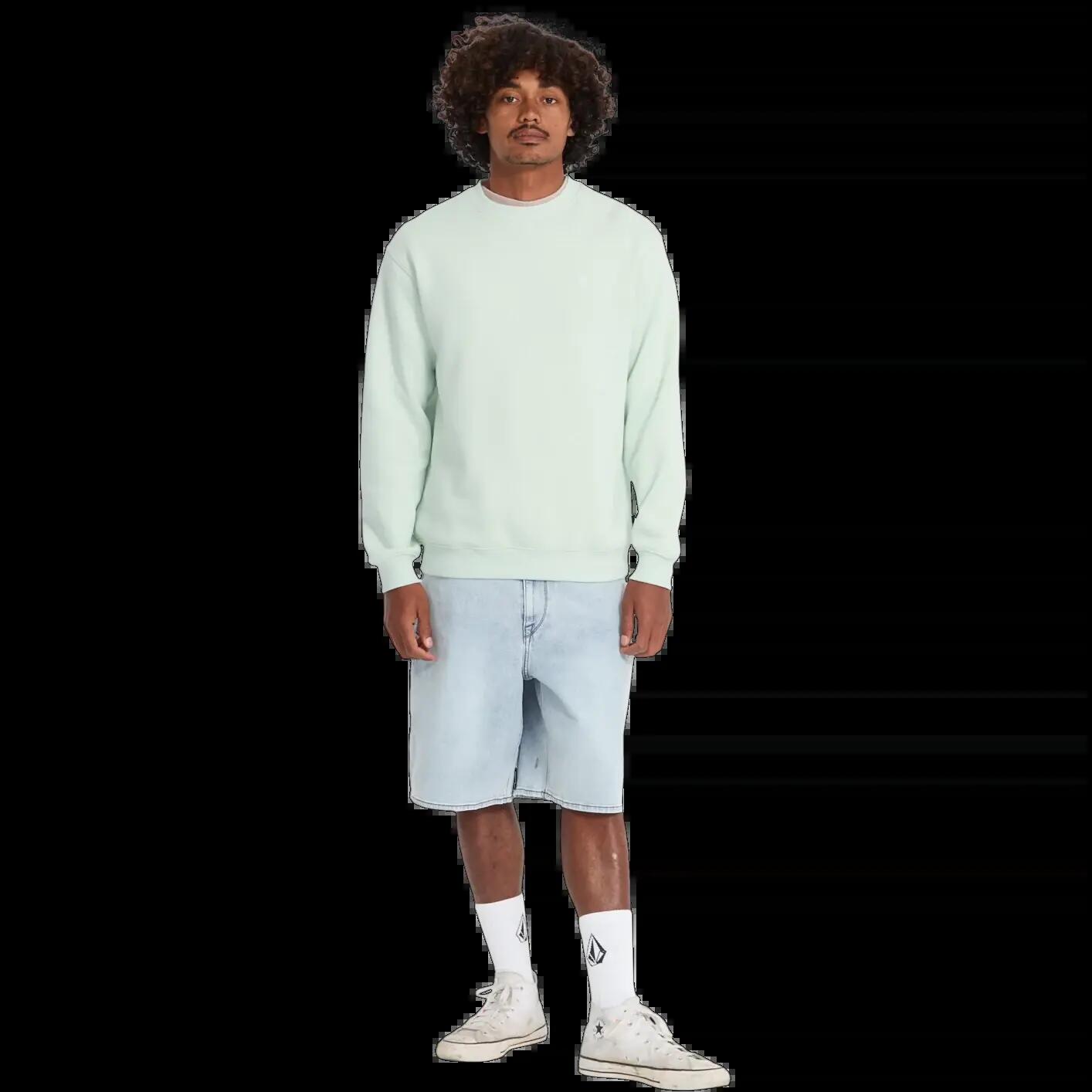 Volcom SINGLE STONE CREW Felpa Nera e Blu Chiaro 6/7