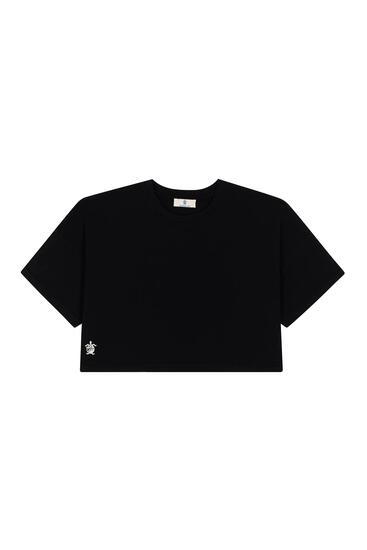Crop top Bloom Pacifique en coton, coupe décontractée