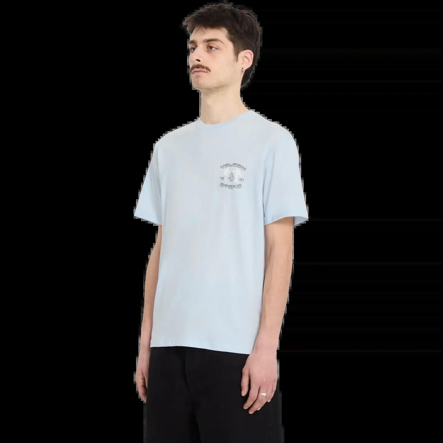 T-shirt Volcom 91 PALM BSC SST Bleu Clair 3/5