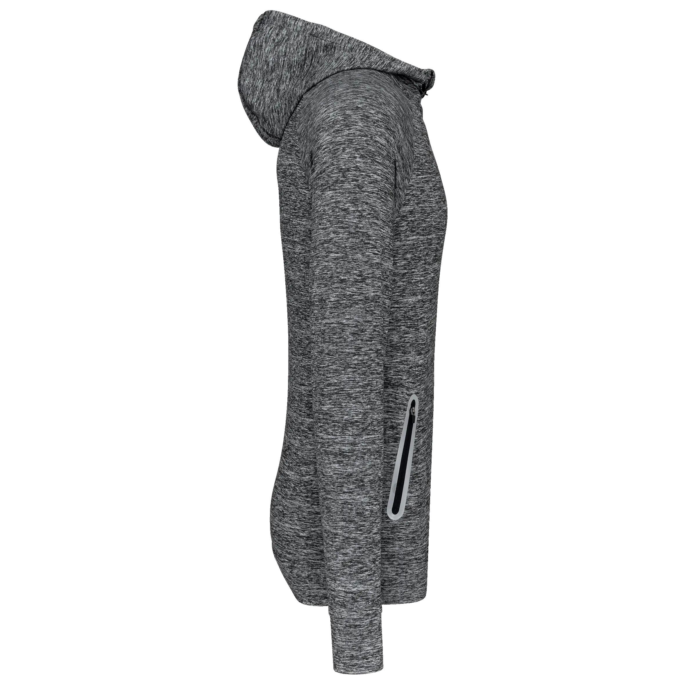 Sweat-shirt à capuche 1/4 zip sport unisexe - Sporty Grey Melange - XS 2/15