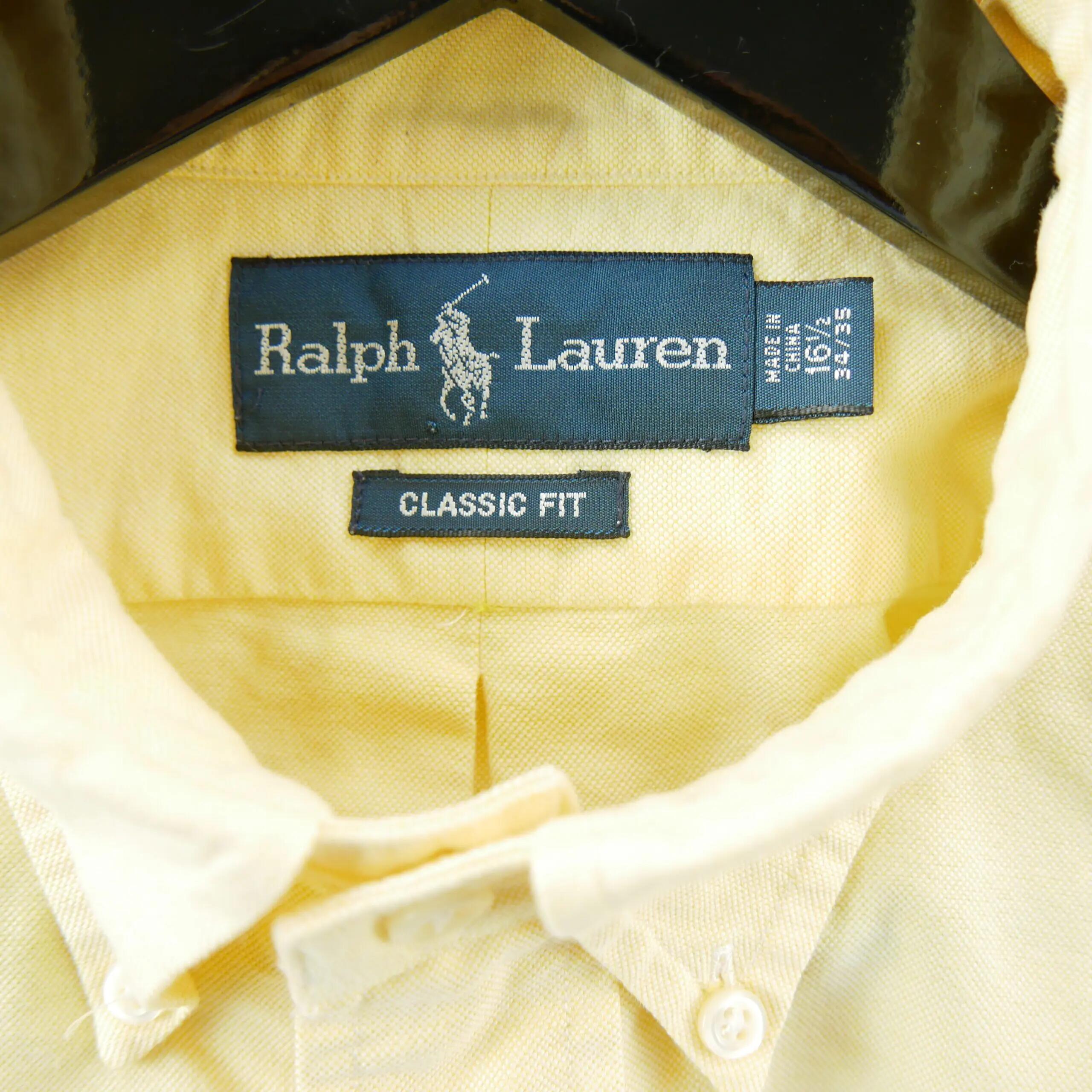 Second hand - Camicia classica uomo tinta unita gialla - Stato molto buono 6/6
