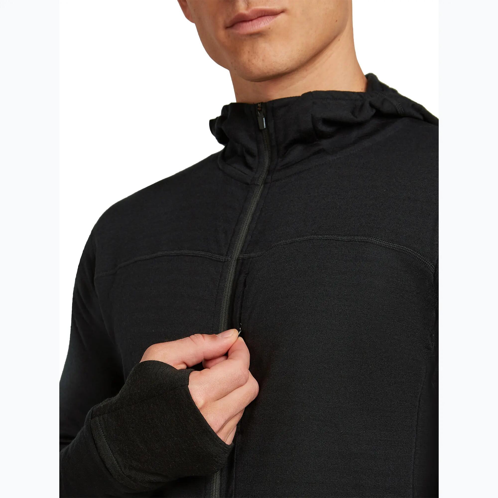 Felpa trekking uomo con cappuccio Icebreaker Merino 300 Realfleece Descender Zip 5/7