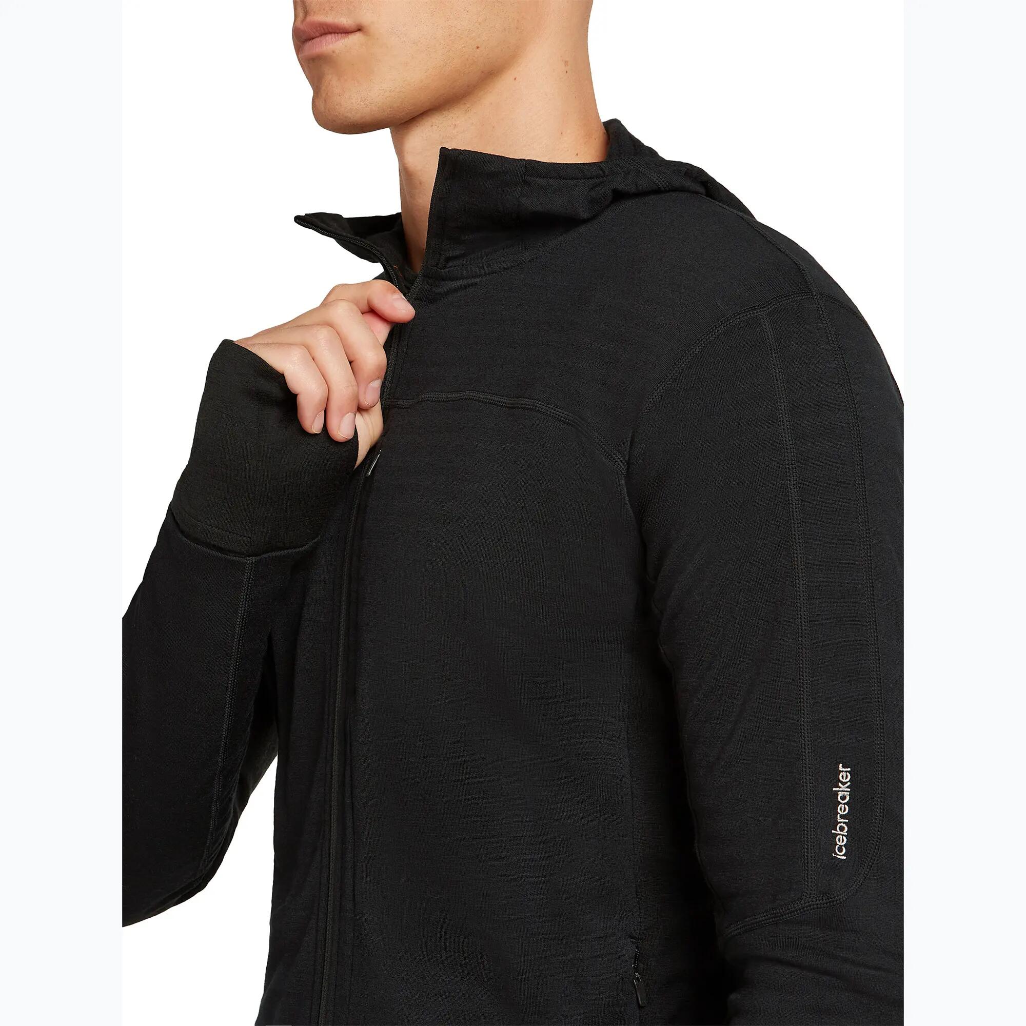 Felpa trekking uomo con cappuccio Icebreaker Merino 300 Realfleece Descender Zip 4/7