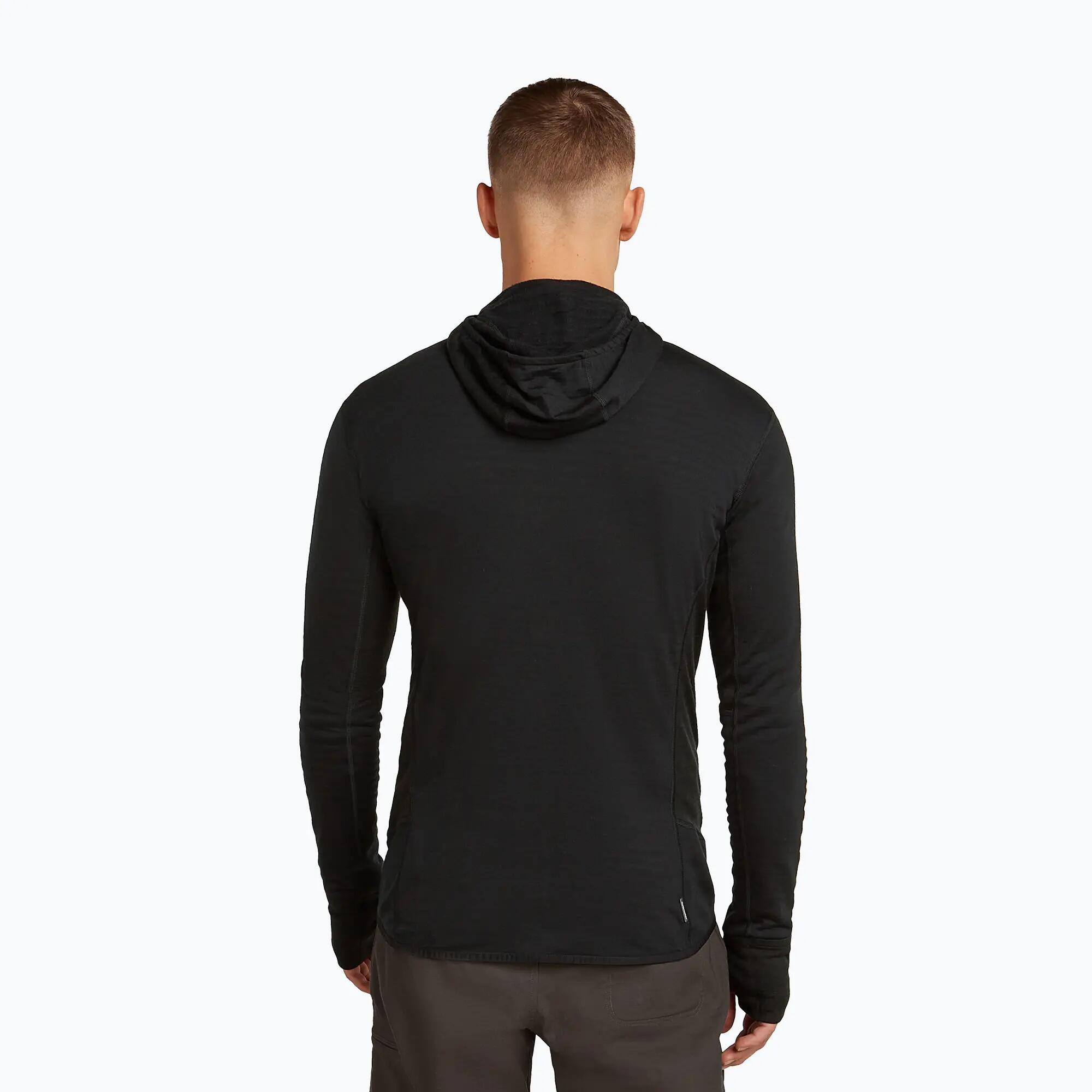 Felpa trekking uomo con cappuccio Icebreaker Merino 300 Realfleece Descender Zip 3/7
