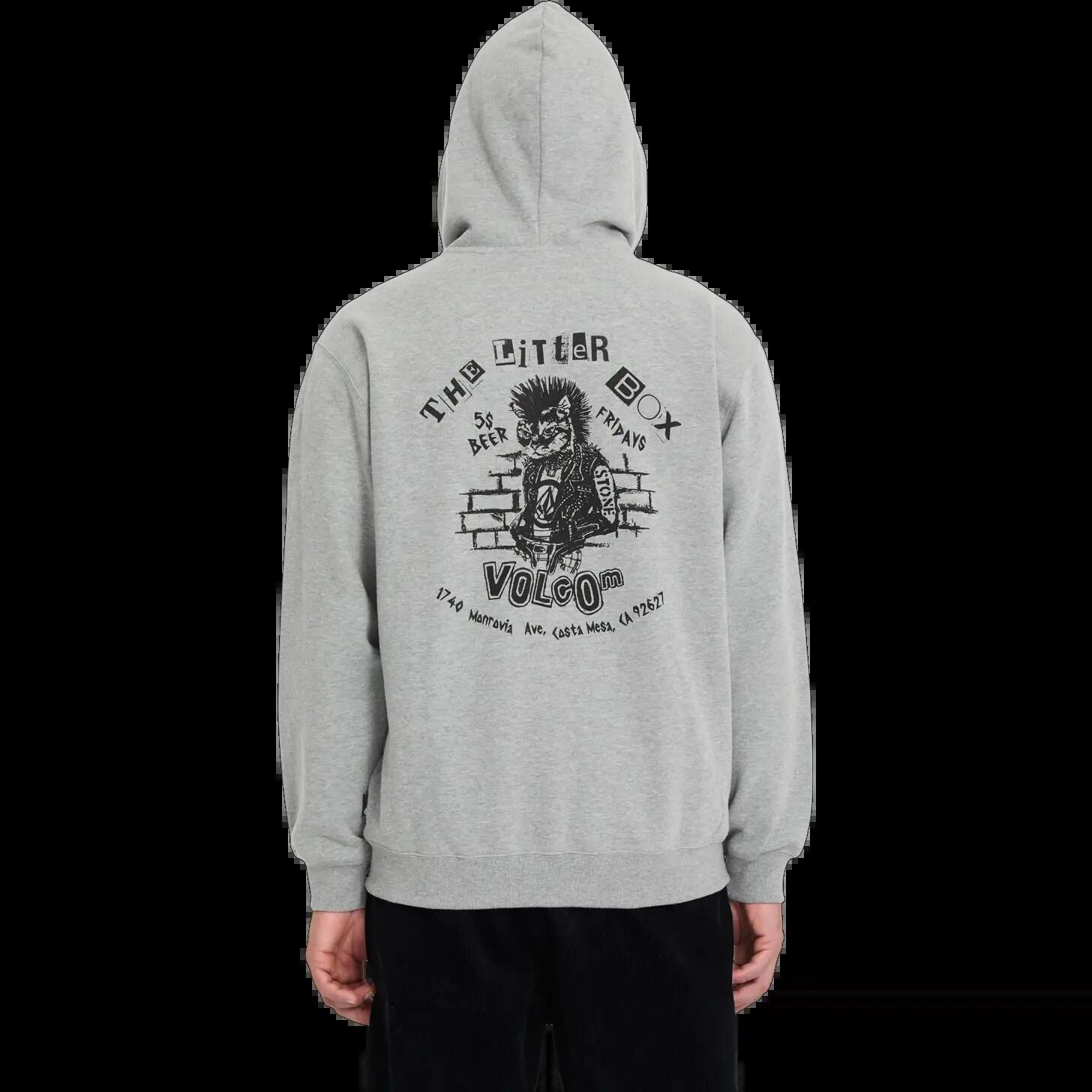 Sweat à capuche et à zip Volcom CATASTROPHY ZIP Gris Chiné 5/6