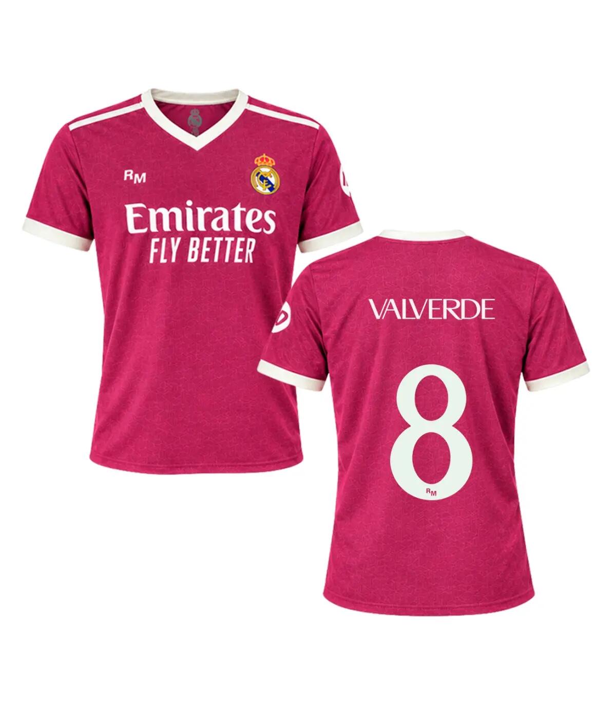 Camiseta Adulto Réplica Oficial 3ª Equipación rosa Real Madrid Valverde 2/9