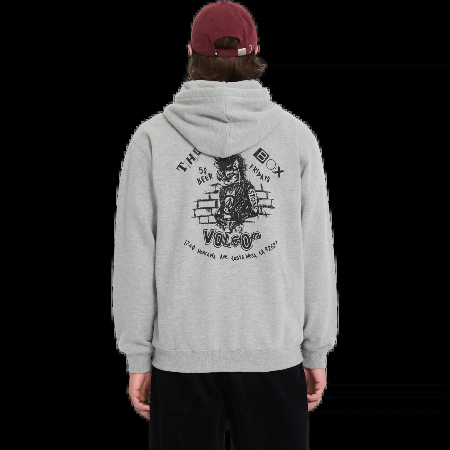 Sweat à capuche et à zip Volcom CATASTROPHY ZIP Gris Chiné 2/6