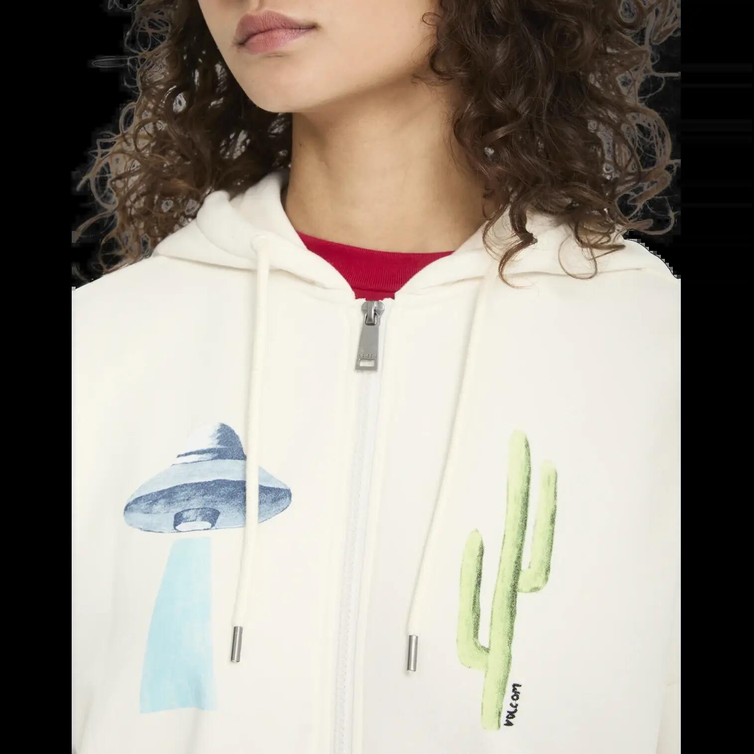 Sudadera con capucha y cremallera Volcom FA MICKEY MASON ZIP FLEECE Blanco 4/7