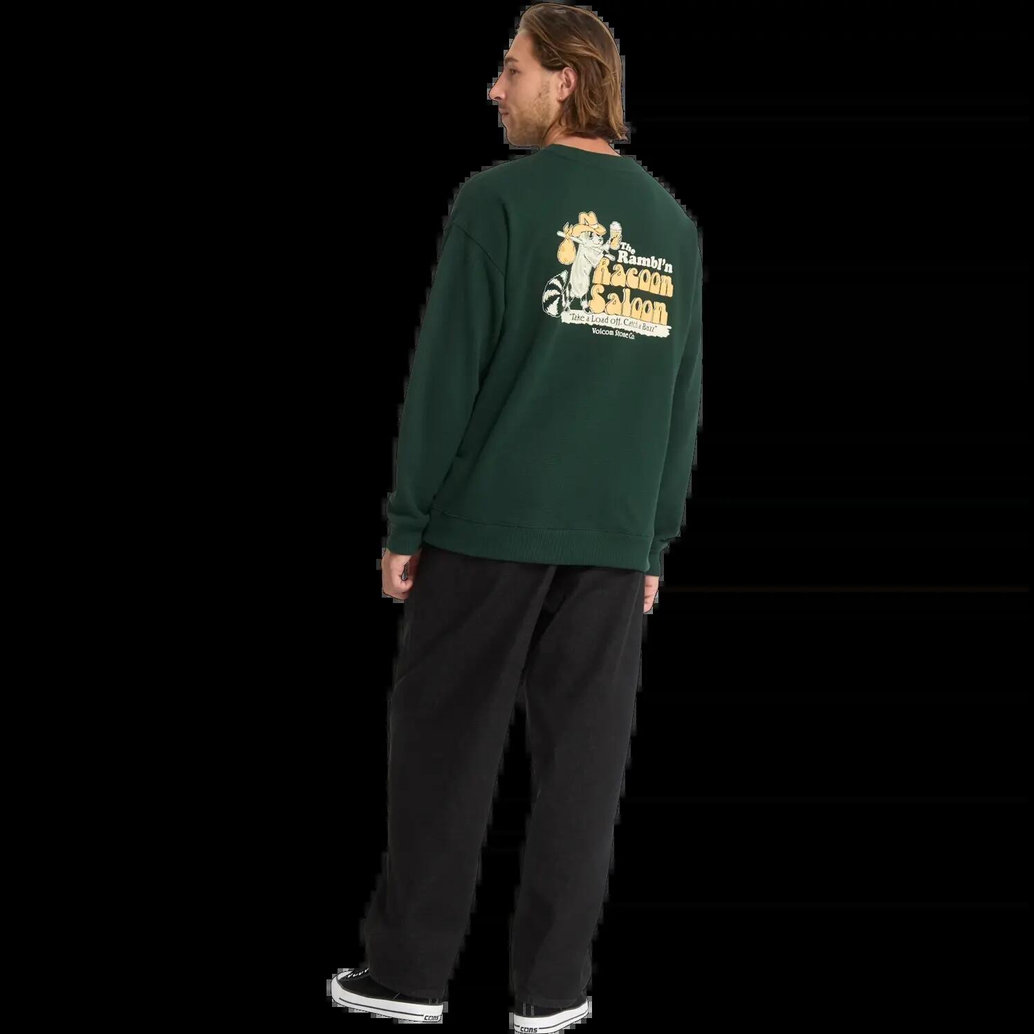 Sweatshirt Volcom Racoon Verde Oliva 4/7