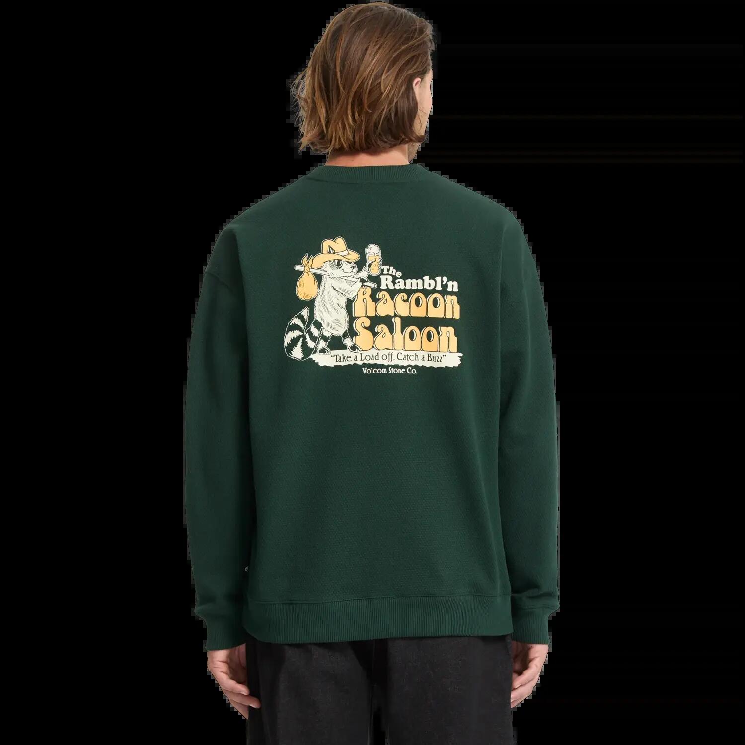 Sweatshirt Volcom Racoon Verde Oliva 2/7