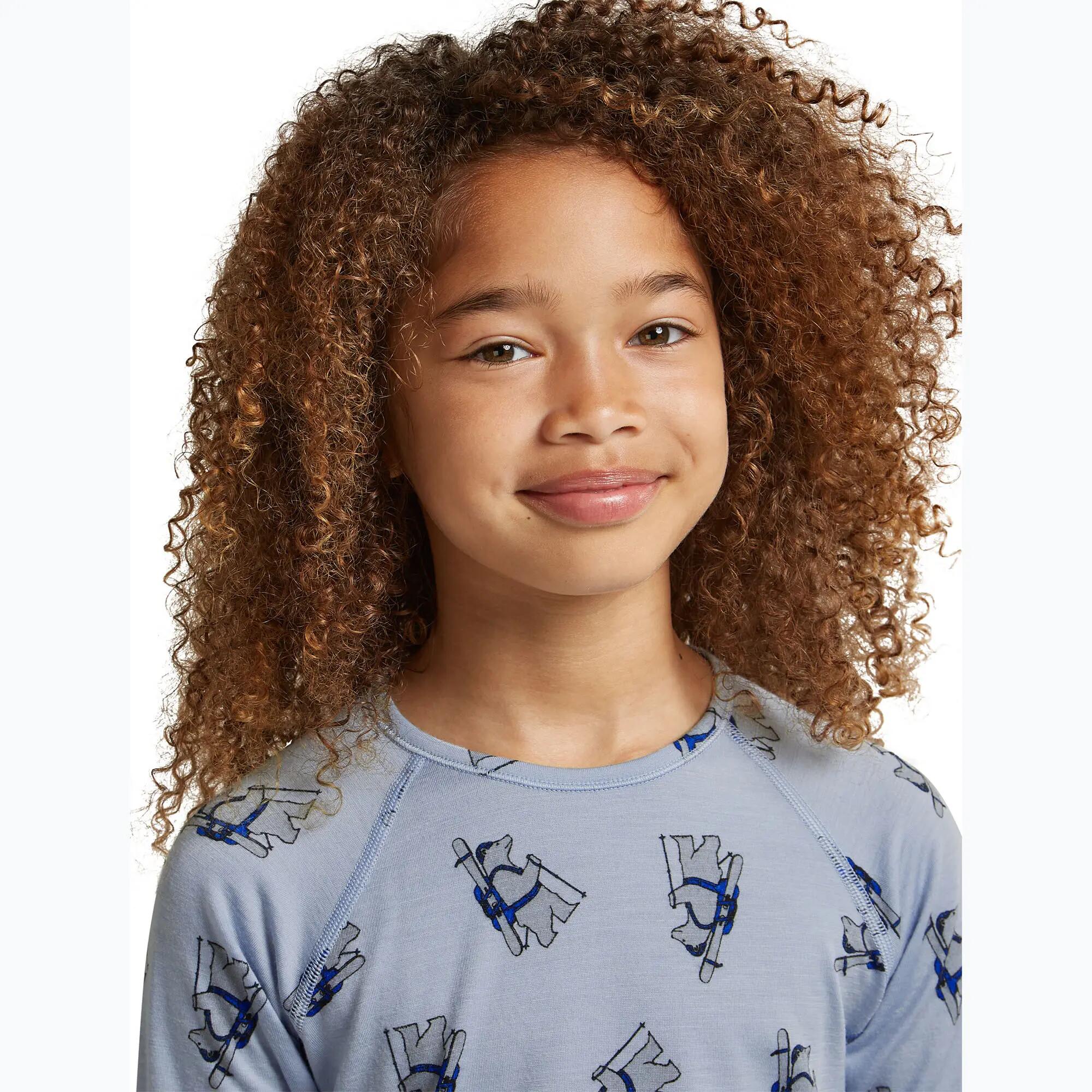 Bluza termoaktywna dziecięca Icebreaker Merino 200 Oasis Crewe Bear Tour Zinc 7/7