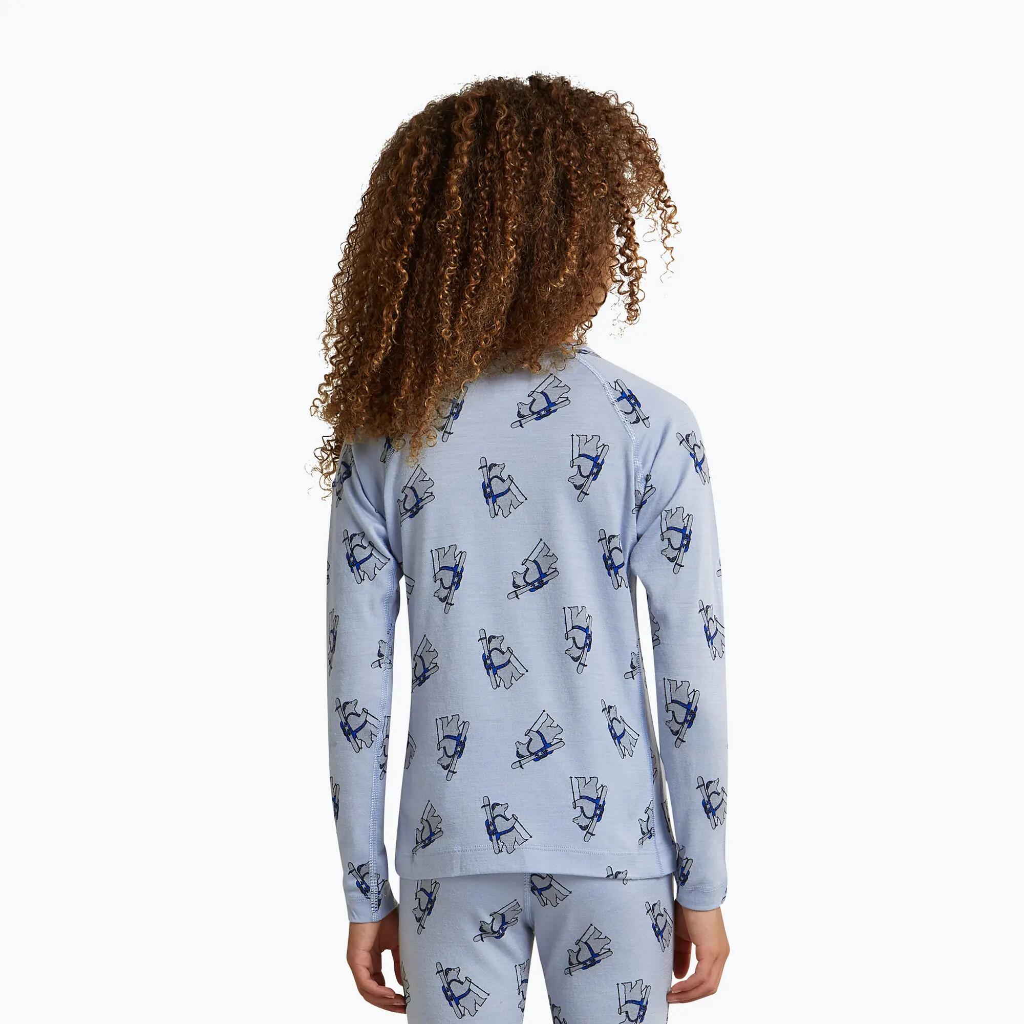 Bluza termoaktywna dziecięca Icebreaker Merino 200 Oasis Crewe Bear Tour Zinc 6/7