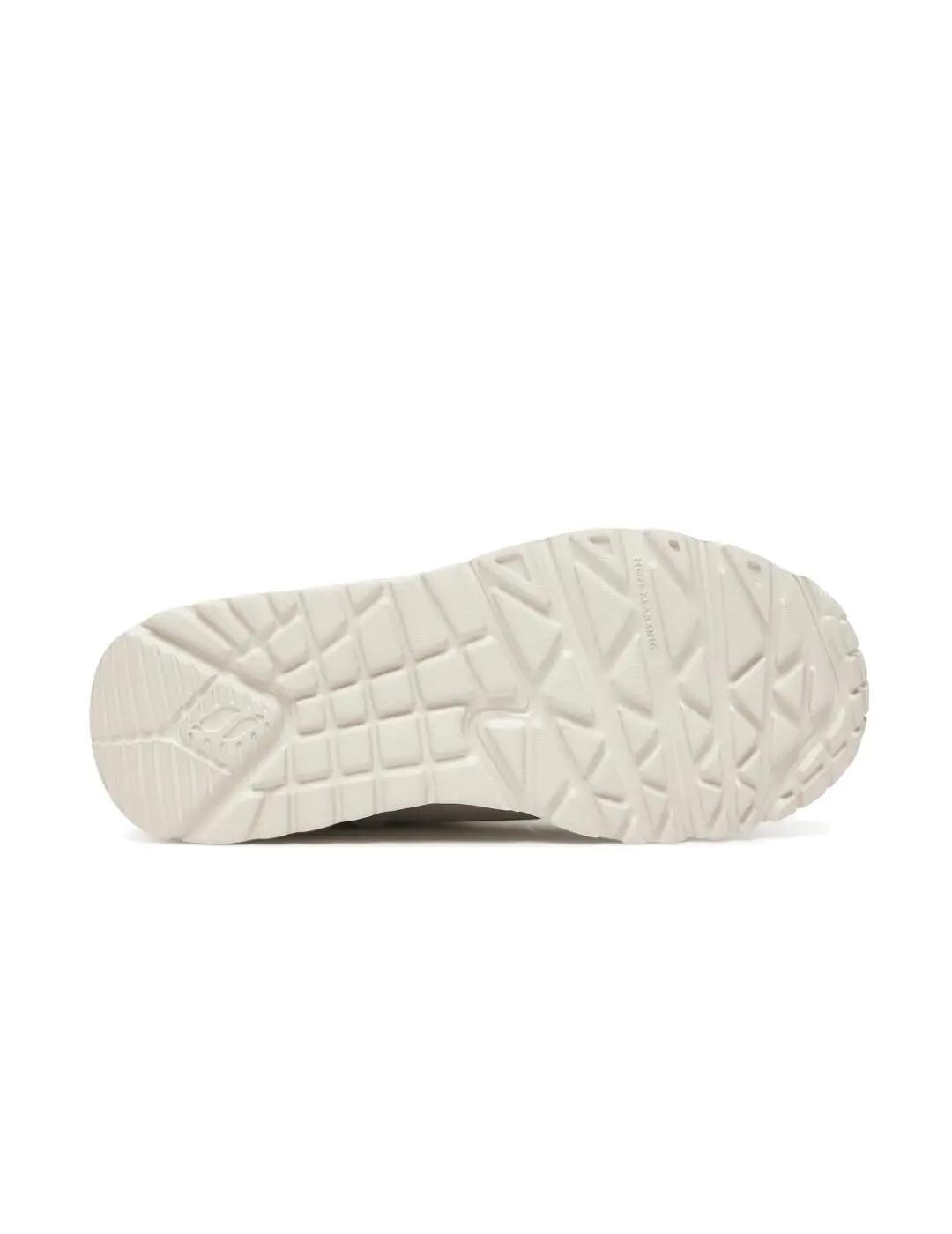 Chaussures pour Fille Skechers Uno lite Beige. 4/4