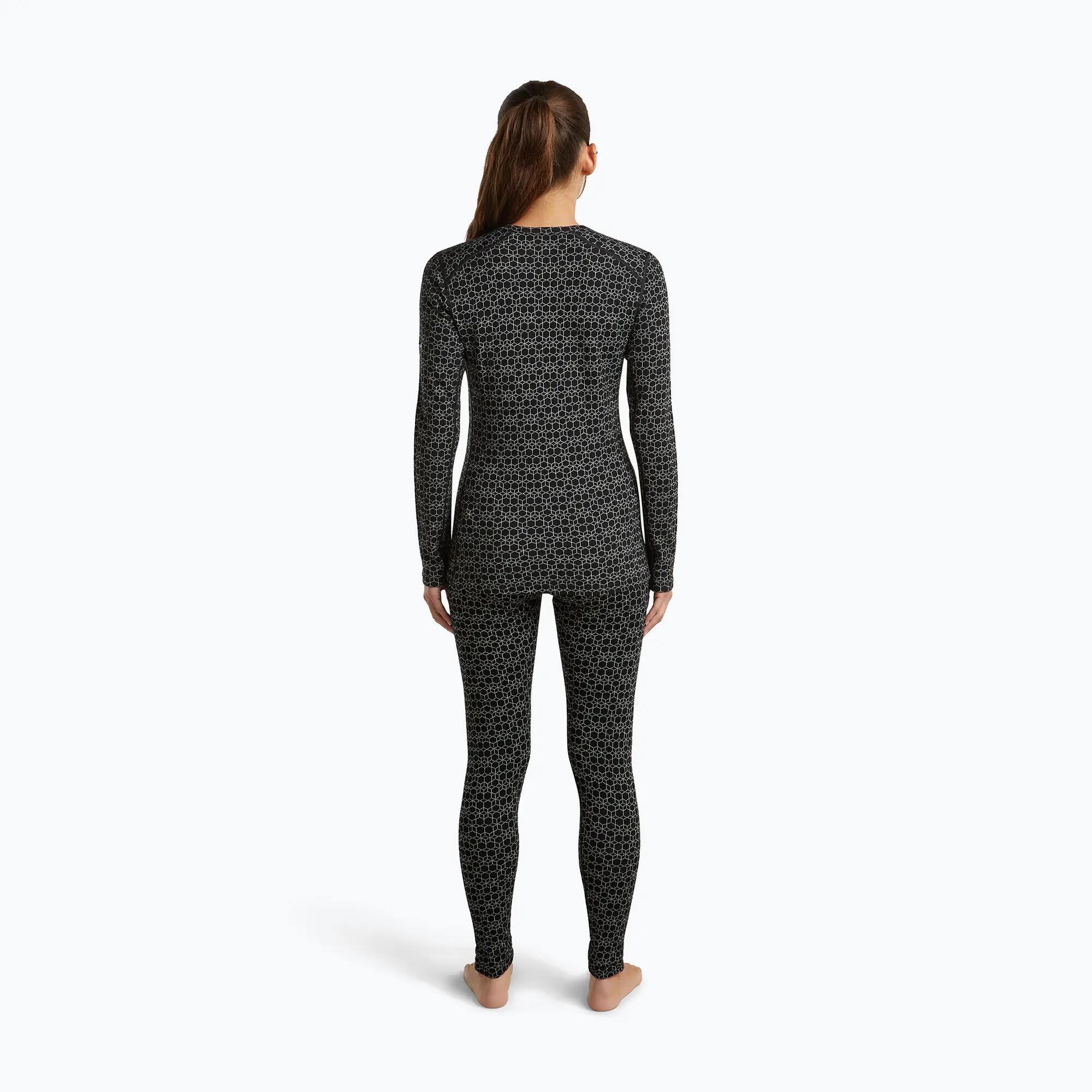 Icebreaker Merino Women's 260 Tech Vertex Crewe Thermal Top Black/Snow 4/6