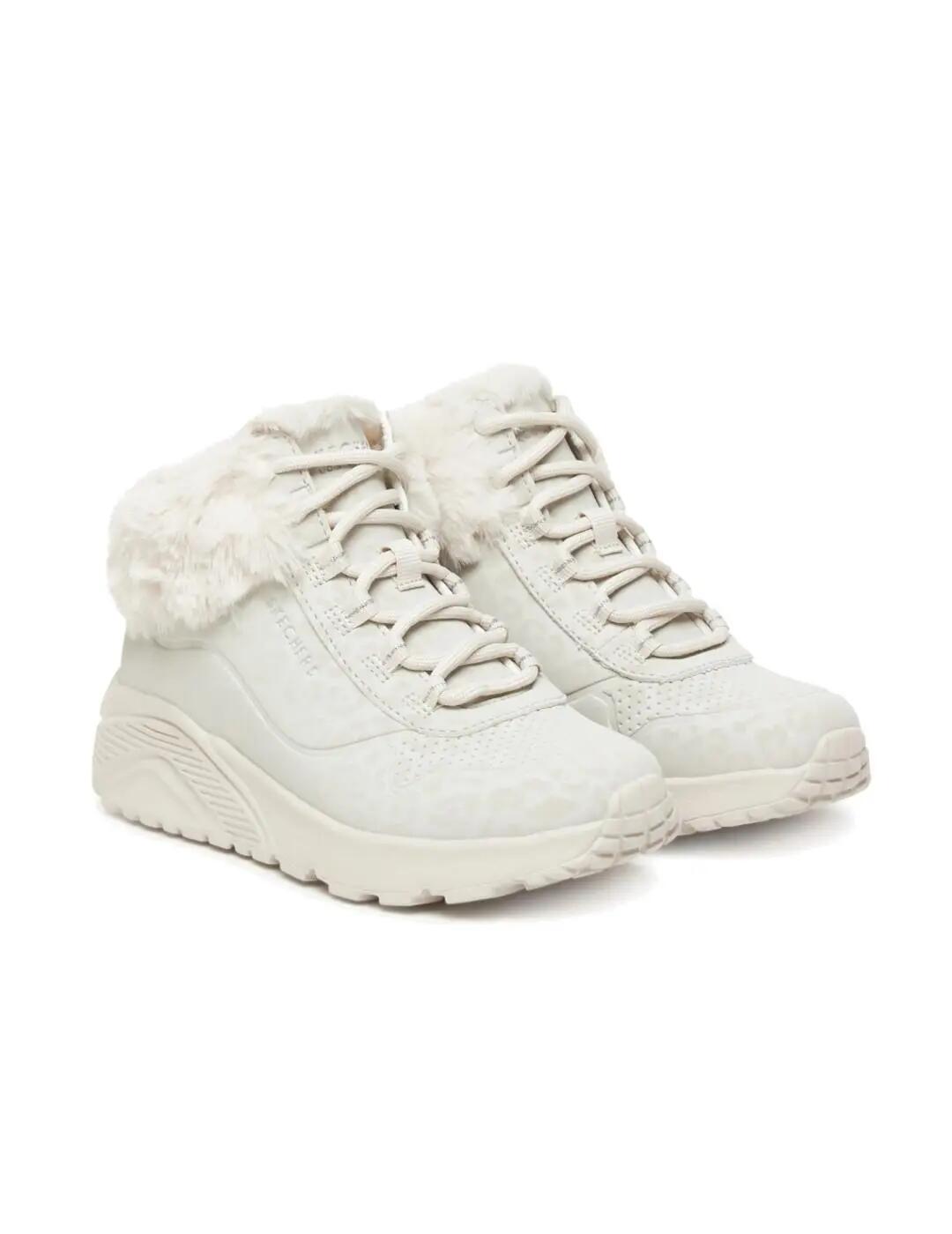 Chaussures pour Fille Skechers Uno lite Beige. 2/4