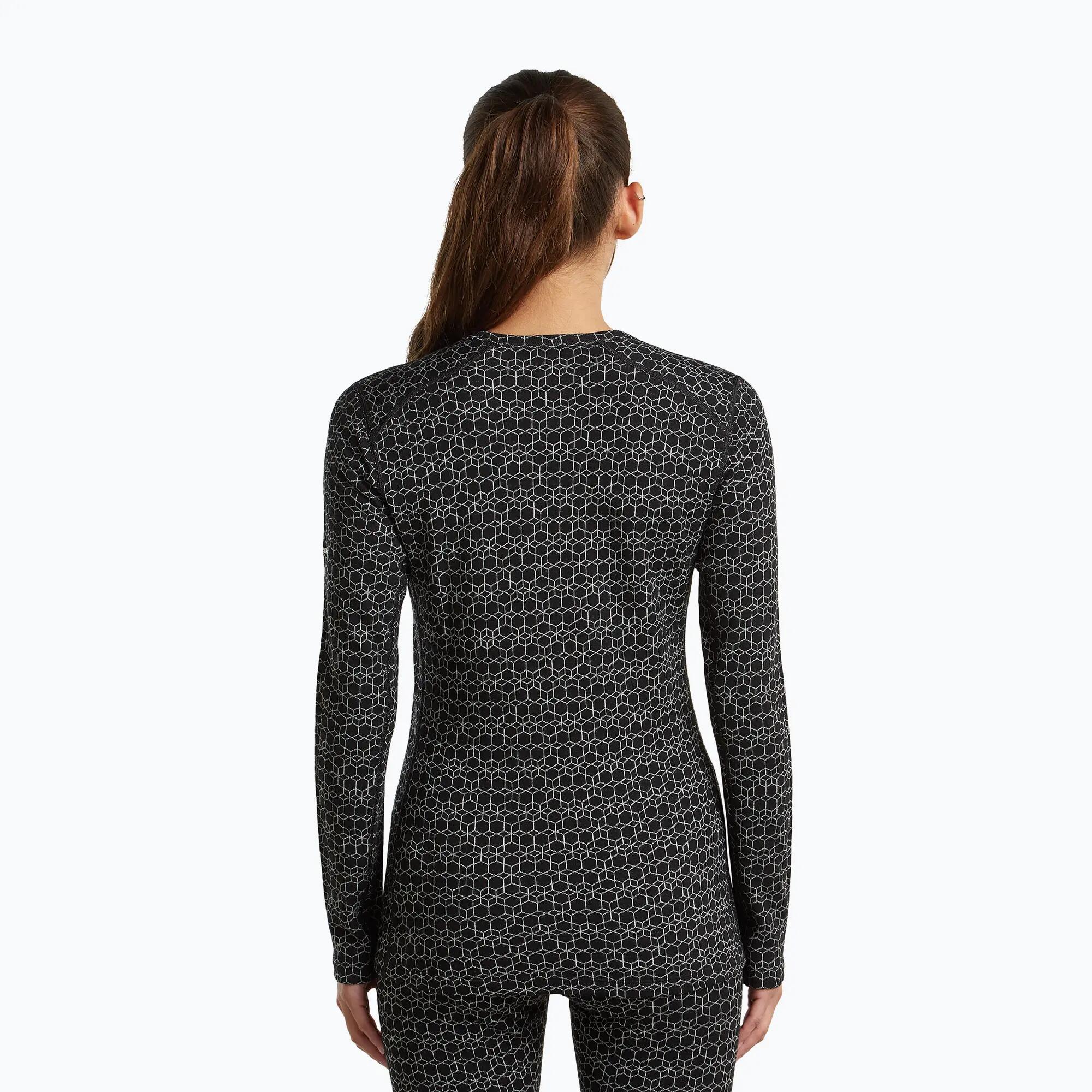 Icebreaker Merino Women's 260 Tech Vertex Crewe Thermal Top Black/Snow 3/6