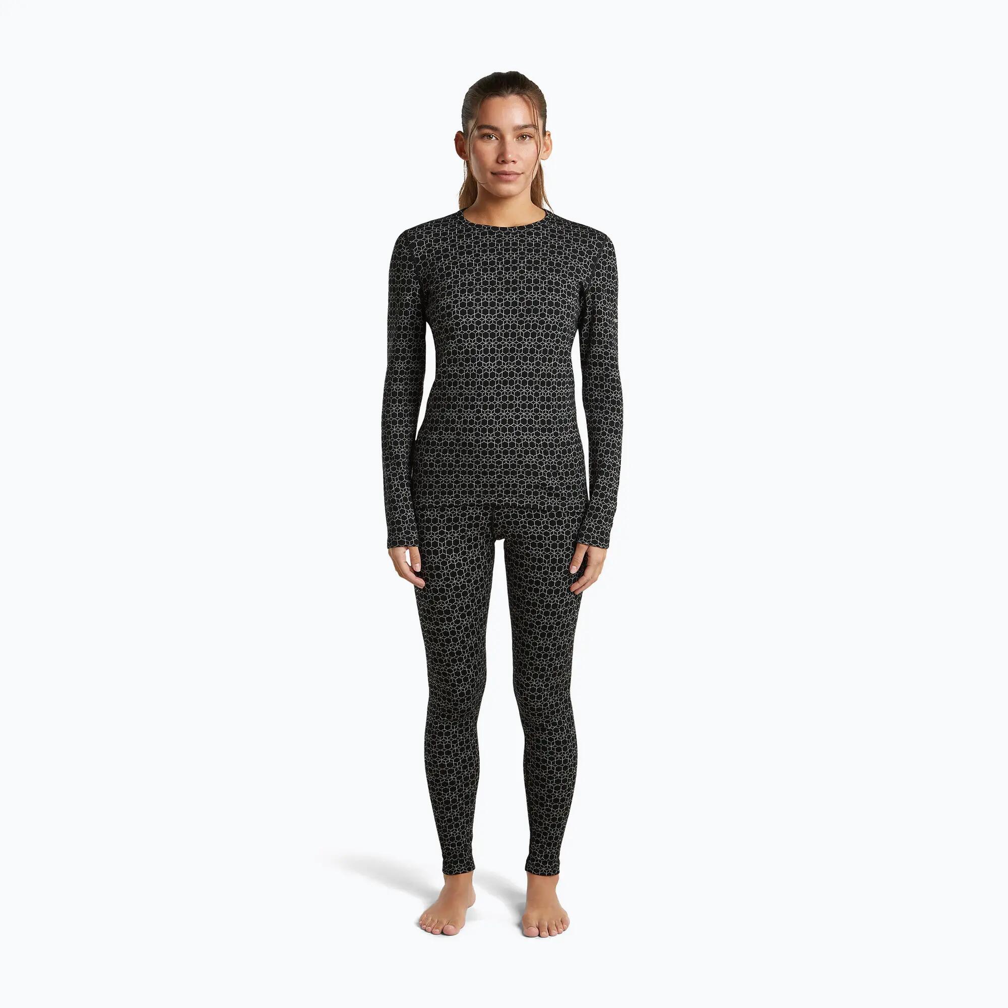 Icebreaker Merino Women's 260 Tech Vertex Crewe Thermal Top Black/Snow 2/6