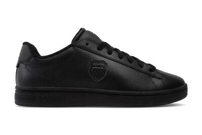 Heren lifestyle sneakers k-swiss court shield ii van zwart leer