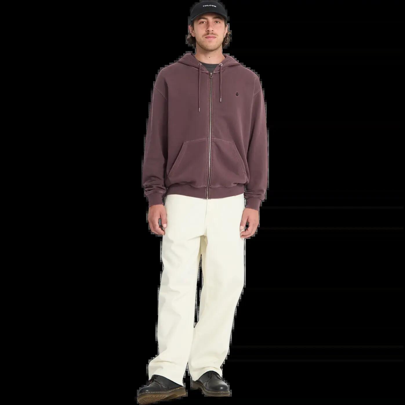 Sweat à capuche zippé Volcom SINGLE STONE TW ZIP Bleu Clair 5/5